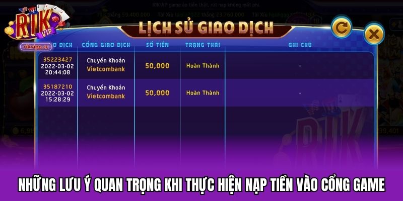 Lưu ý cần nhớ khi thực hiện nạp tiền an toàn